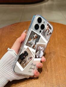 1 pieza Funda de teléfono personalizable con foto de mascota impresa, cubierta completa de TPU resistente a golpes, compatible con Samsung A05/A04/A11/A24/A25/A26/A33/A12/A13/A14/A15/A52/A54/A55/S23Ultra/S24Ultra/A52S, compatible con iPhone 16 ProMax/16 Pro/15 ProMax/14 ProMax/13 ProMax/13 Pro/15 Pro, patrón de animal de dibujos animados, de moda, lindo, sencillo, regalo único para amigos y para conmemorar a las mascotas queridas - transparente - Ver 5