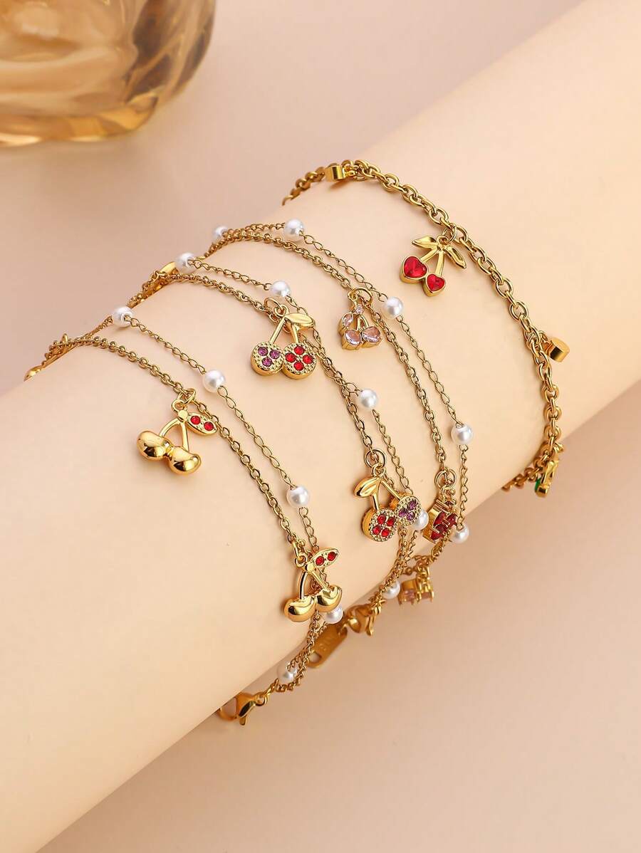 Pulseira Minimalista de Aço Titanio Dourado, Incrustada com Zircônia Artificial, Comprimento Ajustável, Adequada para Looks de Verão, Férias, Presentes para Melhores Amigos, Anti-Desbotamento, Anti-Alérgico, Acessório Elegante para Mulheres