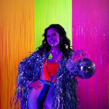 Glow In The Dark Party Supplies, 3Pcs Neon Party Decorations 9.9 X 6.6 Ft Fluorescent Macaron Orange, Yellow And Fuchsia Tinsel Foil Fringe Curtains, Glow Photo Booth Prop Backdrop Streamer