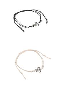 Conjunto de 3 peças de tornozeleiras ajustáveis, estilo boêmio, vintage, estilo praia, feitas à mão, para tartaruga marinha, joias para presente diário para mulheres