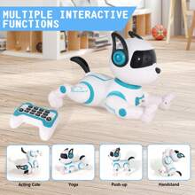 Jiakora 1 Perro Robot Interactivo con Control Remoto Infrarrojo, Sensor de Tacto, Función de Cantar y Bailar, Batería de Litio Recargable por USB, Hecho de Material ABS, Regalo Ideal para Cumpleaños, Navidad, Halloween, Juguete Mascota Interactiva | Perro de Juguete de Moda | Juguete de Plástico Duradero