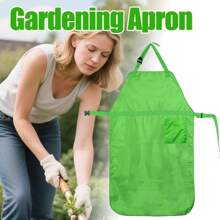 1 Stück grüne Garten-Mähschürze mit Vollschutz und Taschen - atmungsaktive Schutzschürze für Rasenpflege, Gartenarbeit und Landschaftsgestaltung, verstellbare Träger und große Taschen, unisex Outdoor-Bekleidung, funktionelle Gartenbekleidung