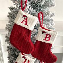 Personalized Baby Shower Christmas Stocking,Christmas Stockings Small Xmas English Letters Hanging Stockings Christmas Socks Double Sided Fireplace Hanging Stockings For Christmas Party Decoration New Year Party Gift Favors Supplies,Knit Monogram Christmas Stockings,Family Holiday Xmas Party Decor