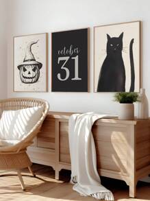 6 Stücke moderne Halloween Drucke, Halloween Poster, gruselige Wandkunst, Kürbis Muster, Geist Poster, dunkles Muster Bündel, Halloween Wandkunst, Schlafzimmer Dekoration, Wohnzimmer Dekoration, Büro Dekoration, Esszimmer Wanddekoration, Küchen Dekoration, Arbeitszimmer, Flur, Studentenwohnheim Dekoration, Badezimmer Dekoration, perfektes Geschenk für Freunde, Wandkunst, Wanddekoration, Heimdekoration, Raum Dekoration, Leinwandbilder, Poster, Wandkunst mit Rahmen, optional mit Rahmen