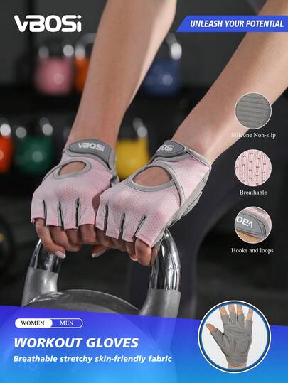VBOSI 1 双男女可调节防滑透气超轻举重手套全掌保护带海绵垫适用于骑行锻炼健身
