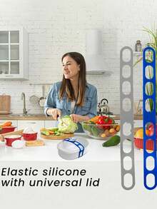 Silicone Universal Reusable Box Fixing Strap, Lid Latch The Reusable Universal Lid Securing Strap For Crockpots, Strong Grip, Easy To Use, Adjustable, , And Versatile Lid Fastening Solution, Perfect For Home, Office, And Outdoor Use, Make It Easy To Transport Your Favorite Dishes With One Simple Strap - Multicolor - View 3