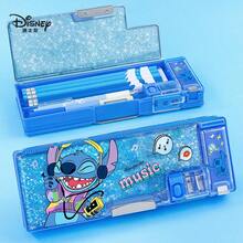 Disney 液体闪光文具盒，艾尔莎学生多功能塑料自动铅笔盒，双层铅笔袋，返校季 - A - 查看 9