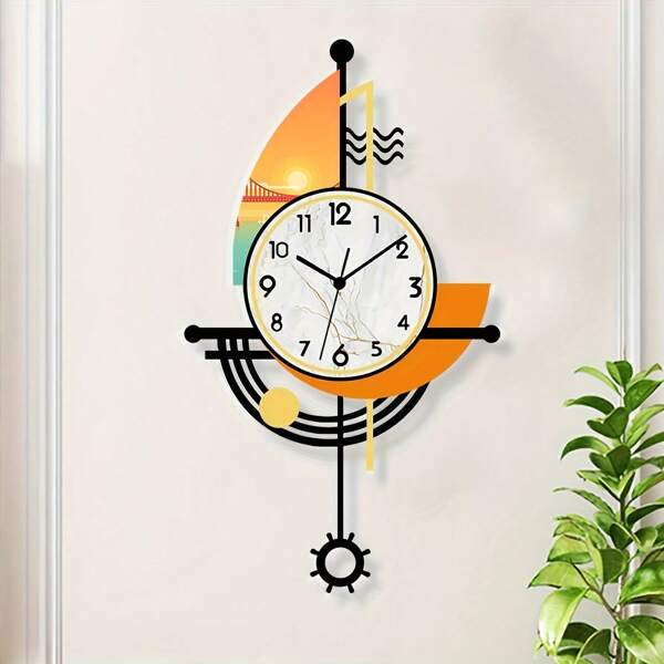 A Sea Sailboat Shaped Hanging Clock With A Unique Design Made Of Crystal Porcelain Technology, Featuring A Restaurant, Farm, Exclusive Scenic Area, Indoor Wall Hanging Clock School Decor School Surprise Dormitory Decor Back To School