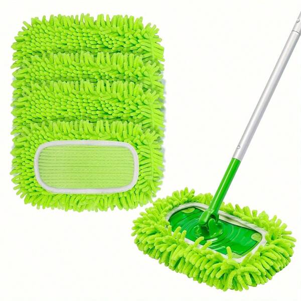 2/4pcs High Absorbent Chenille Mop Pads, Reusable Cleaning Cloths, Suitable For Swift Mop, Applicable For Home Living Room, Bedroom, Bathroom, Kitchen - Wet And Dry Use, Back To School, Christmas, Halloween