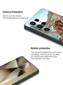 1pc Personalized Anti-Drop High-Definition Glass Phone Case, Compatible With Samsung S24/S24Plus/S24FE/S24Ultra, S25/S25Plus/S25Ultra/S25Edge And Other Android Phone Models