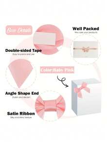 10/12pcs Self-Adhesive Satin Bows Ribbon For Gift Packaging Pink Beige Green Bow Gift Wrapping Accessories For Birthdays, Weddings Party Decorations Colorful Ribbon Bows - Bow Accessories - View 6