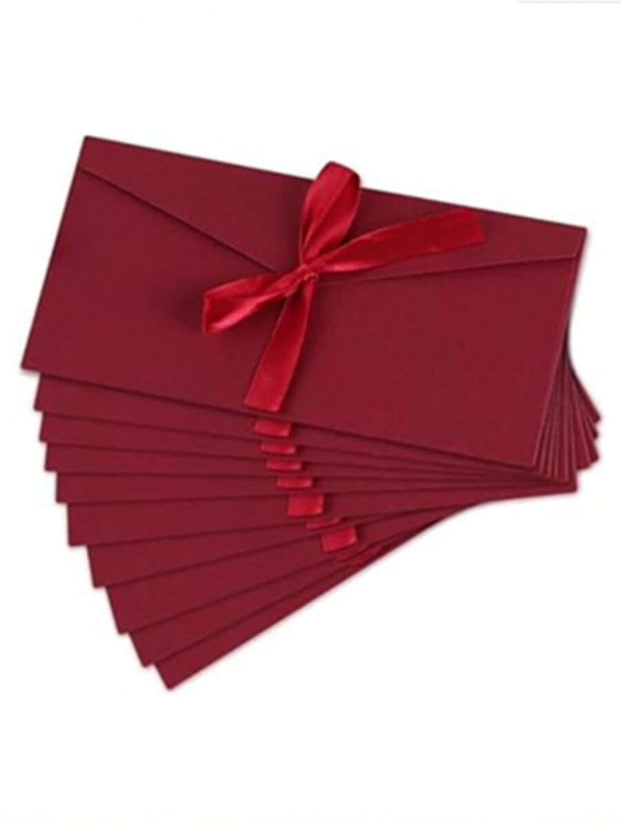 10个礼品信封，钱信封，红色复古牛皮纸信封，适用于现金、礼品、贺卡、邀请函、问候语、母亲节、复活节 - 彩色 - 查看 1