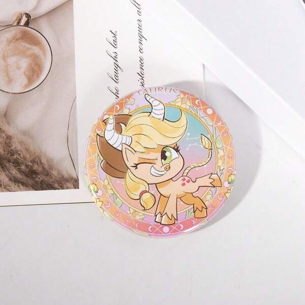 MY LITTLE PONY Insignia con purpurina Mi pequeño Pony rosada, diseño de dibujos animados adorable para mochila y uniforme: regalo perfecto para la vuelta al cole, fiesta de graduación o celebración de cumpleaños