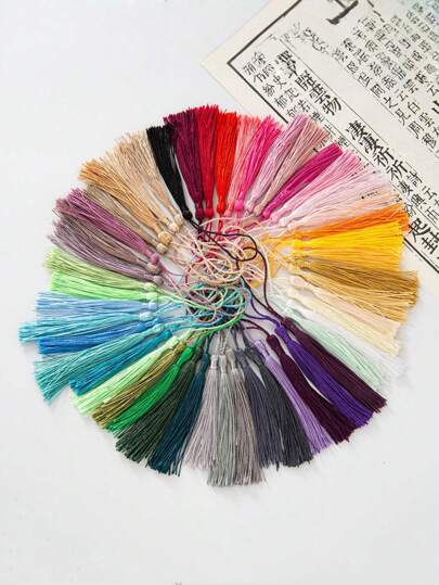 20 sztuk ręcznie robione miękkie kwiatowe zakładki frędzle z pętlą na linę, używane do breloków, kolczyków, wyrobu biżuterii, pamiątek, ceremonii ukończenia szkoły, szycia odzieży, etykiet prezentowych DIY Craft Project Mały frędzel pionowy Mały frędzel starożytny styl wisząca ozdoba zakładka do włosów akcesorium narodowy styl frędzel frędzel wentylator wisiorek