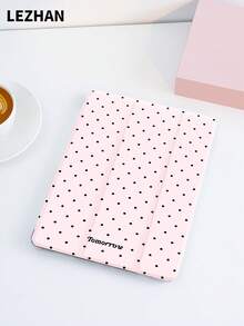 1pc Fashionable & Cute Polka Dot Design Flat Protective Case, Compatible With IPad 10.2", IPad Pro 11" 2021/2020/10th Gen, IPad Mini 4/5/6, Galaxy Tab A8 10.5" 2022, Matepad 10.4"/Tab, With Pencil Slot, Drop Protection, Tablet Stand Cover - Pink - View 5