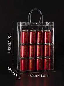 20pcs/Pack (20*20*8cm) Birthday Party Gift Bags, Transparent Reusable Waterproof Multipurpose Holiday Gift Tote Bags