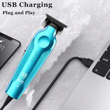 Kemei [Summer & Travel Beauty] Kemei KM-264 Professional Hair Clipper | USB Fast-Charge Sculpting Shears With 4 Stop Combs And Ceramic Blade | LED Digital Display Beard Trimmer, Perfect For DIY Haircuts In The Sunny Season