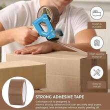 1/2/5/6pcs - Super Value Pack 6 Rolls Brown Tape 48mm X 66m Heavy Duty Brown Packing Tape, Suitable For Packages, Cardboard Boxes, Paper Boxes | Brown Self-Adhesive Packing Tape - Brown - View 5