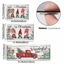 1 buc Covor Decorativ de Alergător de Toamnă cu Camion Retro de Crăciun, Covor de Alergător Antiderapant cu Pitici de Crăciun, Covor de Bucătărie Lavabil cu Fermieri, Folosit pentru Coridoare, Spălătorii, Pasaje de Verandă, Preșuri de Toamnă.