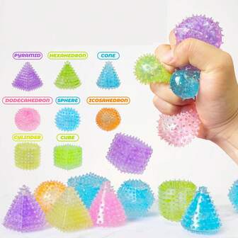 12pcs Slow Rising Squeezing Stress Relief Cube, Dough Press Ball - Soft Pressure Balls For Office, Classroom, Party Gifts, Christmas Stockings, Birthday, Festival Baskets, Adults Fidgeting Sensory