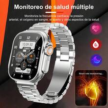 Reloj inteligente 10+1 Ultra, reloj deportivo multifuncional autoalimentado, reloj digital, carga inalámbrica y llamadas Bluetooth, seguimiento de hasta 100 modos deportivos, compatible con Android e iOS, unisex - Plateado - Ver 4