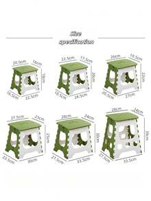 1pc Plastic Folding Chair - Portable Outdoor Small Chair, Household Stool, Adult Simple Fishing Chair, Gift Small Stool. The Folding Rod Has Been Improved In Function To Prevent Inward Collapse When Stepped On. A Safety Stop Gap Function Has Been Designed To Prevent The Folding Chair From Being Flattened - Multicolor - View 6