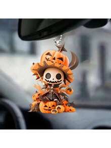 2pcs Pumpkin & Christmas Tree Ornament Hanging Decor, Random Color Ropes, Halloween & Christmas Party Decoration - Multicolor - View 5