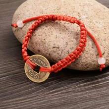 1pc Handmade Braided Red String Bracelet, Brings Good Luck And Wealth, Suitable For Men And Women, Can Also Ward Off Evil And Bless Safety