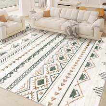 Area Rug Living Room Rugs 8x10 - Large Soft Boho Geometric Rugs, Non-Slip Foldable Washable Rugs Non Shedding Morden Indoor Floor Carpet For Living Room Bedroom Office Dining Room(Brown Green,8'x10') - 綠色 - 查看 5