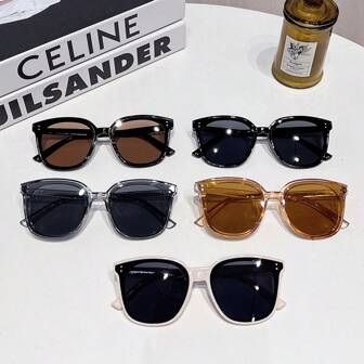 1 件装塑料复古几何大框海滩旅行度假时尚眼镜套装女士 [随机发货]