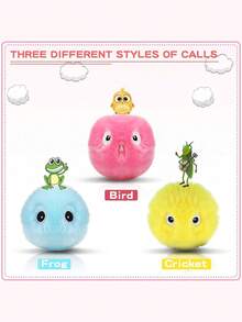 Chirping Ball Interactive Cat Plush Toy Ball - Squeaky Sound Training Toy For Cats - Fun Pet Toys Ball For Playtime And Exercise - Multicolor - View 9