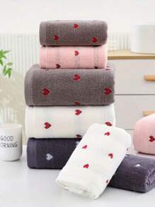 1 pezzo/2 pezzi (asciugamano + accappatoio) Asciugamano jacquard spesso e assorbente con motivo a cuore, asciugamano viso e corpo senza pelucchi, ideale per casa, bagno, palestra, SPA, piscina, morbido e delicato sulla pelle, adatto per salone di bellezza e bagno di casa