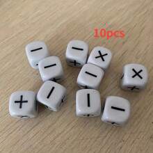 10/20pcs Math Teaching Dice With +, -, X, ÷ Symbols, Educational Multi-Sided Number And Calculation Dice For Classroom, Home, And Friends Gathering