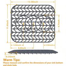 Local Shipping-Sink Protectors For Kitchen Sink 16x12 & 18x12 & 19x13 & 24x12.5 & 26x14 & 28x14 & 29x15,Silicone Kitchen Sink Mats Protector For Bottom Of Farmhouse Sink(26"X14"Center Drain Gray) - Xám - Xem 10