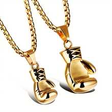 2 Pieces Exquisite Minimalist Men's Vintage Fitness Boxing Glove Pendant Necklace, Punk Stainless Steel Necklace, Birthday Valentine's Day Banquet Party Accessories - màu đen - Xem 8