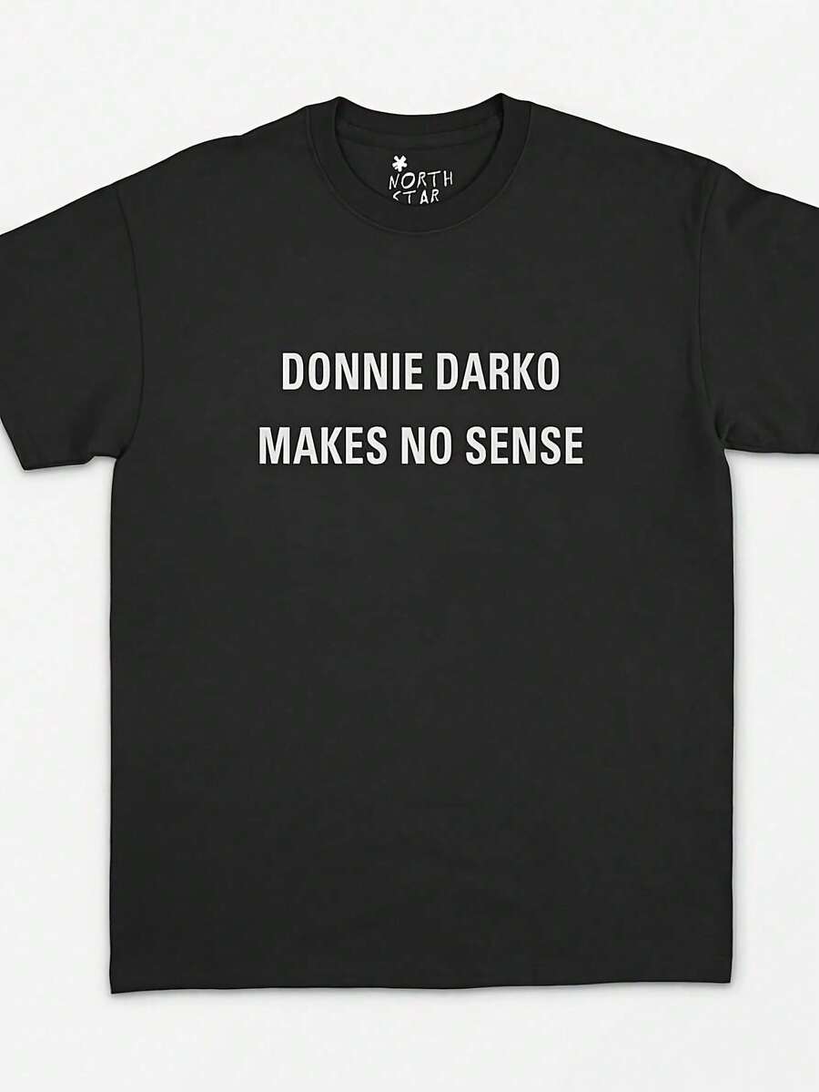 Donnie Darko Makes No Sense T Shirt - Graphic Shirt - Punk - Grunge - Y2k - 90's - Funny -Ie Shirt - Cinema - Friend Gift - S M L XL +. 's Solid-Colored Boat-Neck Short-Sleeve One-Piece Shirt Paired With Printed Shirts, Ladies' Tops, And Printed Short-Sleeve Shirts. Ladies' Top. Vintage Graphic Casual Short Cotton Shirt Featuring Vintage Art Prints, Humorous Streetwear, And A Spacious And Comfortable Summer Top. Soccer Shirt. Gift Shirt. Vintage Shirt, Humorous Gift,   Cat Sunset Vintage Printed Shirt. Virgin Mary's High-End Cotton Printed Casual Shirts Come In Various Sizes And Unique Patterns. Hip-Hop Style. - 黑10 - 查看 1