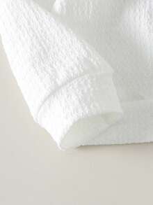 2 件套女童休闲可爱 3D 花卉上衣和裤子套装，春秋 - 白色 - 查看 6