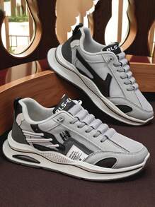 Chaussures de sport à lacets antichocs et antidérapantes pour hommes, design de marque, durables et confortables pour la course en extérieur, l'entraînement et la salle de sport, convient aux sports casual