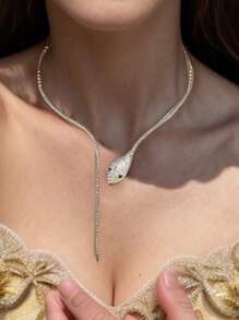 1 buc colier complet cu cristale și choker cu perle din frunze de zirconiu, colier luxos la modă din cupru și argint, potrivit pentru femei, purtare zilnică, aniversare, nuntă, petrecere, sărbătoare, colier de bijuterii de mireasă