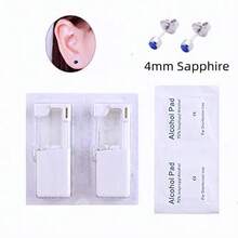 2 Pack Self Ear Piercing Gun Earring Disposable Piercing Kit No Pain Easy Use Ear Piercing Gun Kit Tool With Stud (Dark Blue) - Blue - View 2