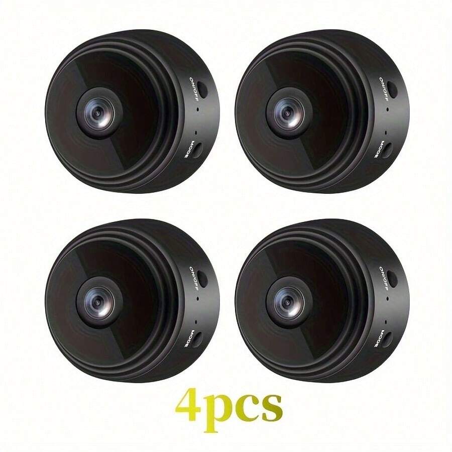 [2 piezas Cámara WiFi Mini HD] 2 piezas/3 piezas/4 piezas Cámara Mini HD, Cámara de seguridad WiFi 1080P con visión nocturna, batería recargable, fácil instalación, control de aplicación, detección de movimiento, cámara de vigilancia para niños pequeños, mascotas, oficina, visualización remota con aplicación móvil iOS/Android