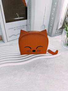 Cartera con diseño en forma de gato de dibujos animados, monedero de mujer con múltiples ranuras para tarjetas, monedero de moda lindo de piel sintética, bolsa para tarjetas de gato para mujeres, pequeña y portátil, paquete de tarjetas con múltiples ranuras, hay múltiples colores para elegir, un pequeño regalo para familiares, amigos y seres queridos, y seres queridos para estudiantes, hombres, mujeres en el viaje diario, vacaciones, viajes, regalo de cumpleaños para novia, madre