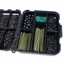 300pcs Carp Fishing Tackle Set Includes Soft Tube, Line Anti-Back Device, Swivel, Connectors, Fishing Gear