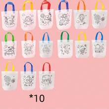 2/5/9/18PCS DIY Graffiti Gift Bag Set, With Colored Markers - Reusable Carnival Animal Art Party Gift Bags, Mini Non-Woven Tote Bags, For Gifts And Storage, Practical Hook - Random Color Styles - Multicolor - View 16