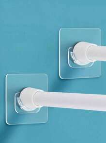 1/2pcs Punch-Free Multi-Functional Telescopic Rod, Simple Installation, Perfect For Bathroom Shower Curtain Rod, Balcony Drying Rod, Wardrobe Hanging Clothes Rod, Door Window Hanging Curtain Rod, Curtain Rod Holder, Bathroom Accessories Home Bathroom Decor Summer