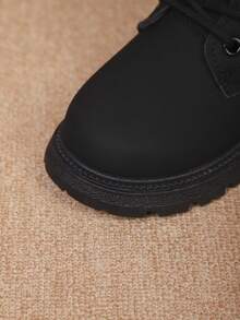 British Style Kids Boots, Autumn/Winter Versatile Unisex Children's Work Boots - Black - View 7