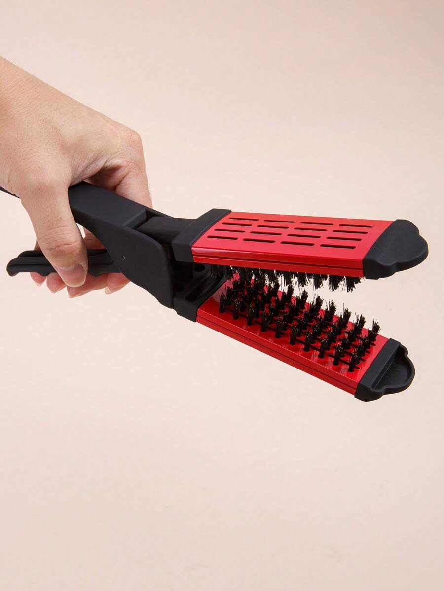 WANMEI 双面直发夹刷 - 扁平顺发和造型工具，适用于直发 - 防烫耐热直发梳，符合人体工程学握把 - 非常适合吹干、熨烫和分区 - 适合男士和青少年 - 轻巧且适合旅行 - 非常适合沙龙或家庭使用 - 打造光滑、顺滑、无毛躁造型的必备美发工具，返校日，发梳，顺发刷，球刷，迷你发刷，发刷套装，木梳