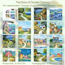 30 张四季主题装饰贴纸，剪贴簿用品，适用于礼物、办公室、家居、标签、教室、娱乐玩具、学生计划器、创意复古 DIY 景观装饰、学校用品、返校 - 彩色 - 查看 16