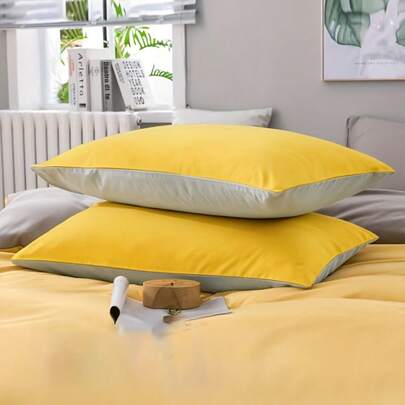 HONEYMOON 1pc Double-Sided Color Block Pillowcase-100% Polyester Skin-Friendly, Soft And Breathable, Wrinkle Resistant, Envelope Closure, No Filler-For Home Dorm Sofa Car, Oeko-Tex Certified, Preferred Gift For Mom