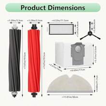 Replacement Parts Fit For Roborock Q5 Pro Q5 Pro+(Plus) Q8 Max Q8 Max+(Plus) Robot Vacuum Cleaner Accessories Kits. Dual Main Roller Brush, HEPA Washable Filter, Dust Bag, Mop Cloth,Side Brush,Robotic - Không có - Xem 3